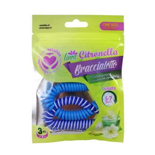Citronella - repelentný náramok modrý 3ks 