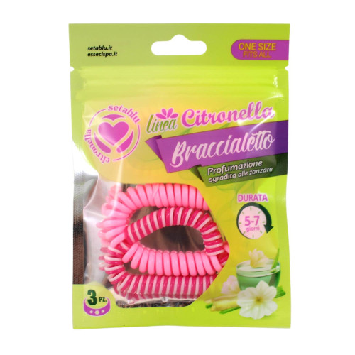 Citronella - repelentný náramok ružový 3ks 
