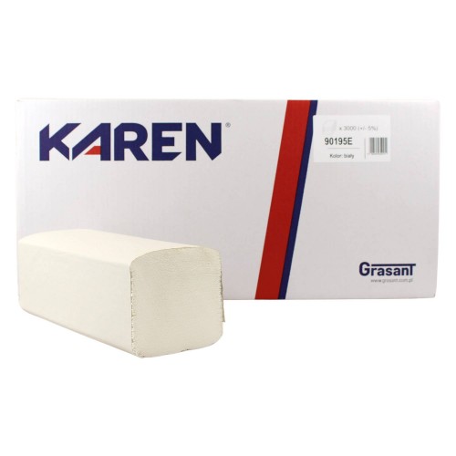 ZZ skladané papierové utierky KAREN 25x20 CM 2vr.100 %celulóza(3000ks)