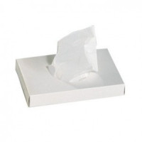 HDPE – Mikroténové dámske hygienická sáčky, 80+60x250mm/0,015mm, biele, box 30 ks