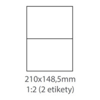 Etikety univerzálne biele 210x148,5mm samolepiace 2ks/A4 - 100 hárkov