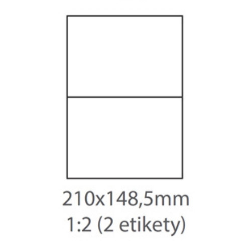 Etikety univerzálne biele 210x148,5mm samolepiace 2ks/A4 - 100 hárkov