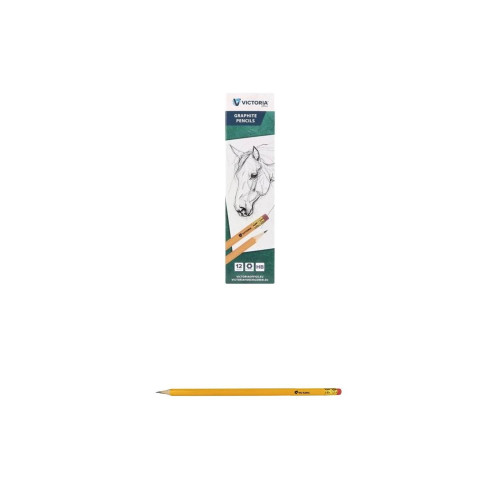 Grafitová ceruzka s gumou, HB, šesťhranná, VICTORIA OFFICE (12ks)