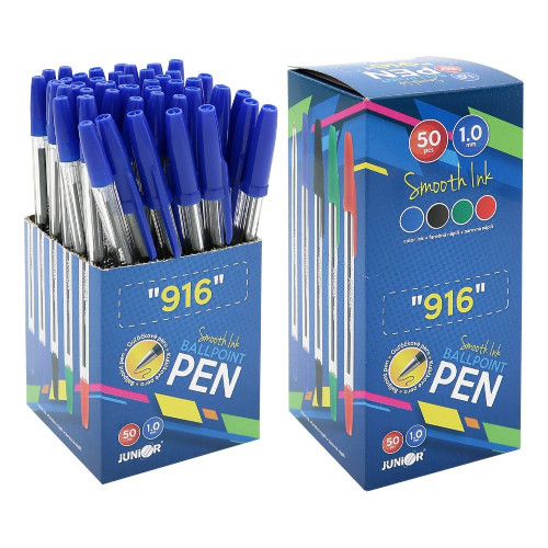 Pero guľôčkové Classic 916 – modré 50 ks