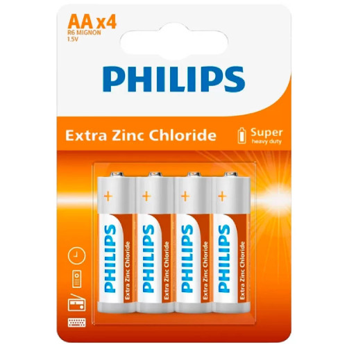 Batérie Philips Extra Zinc Chloride R6L4B/10 AA 4ks 