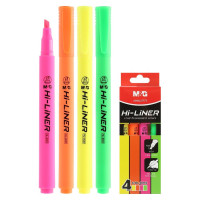Zvýrazňovač M&G Hi-Liner Fluo - sada 4 farby Zvýrazňovač M&G Hi-Liner Fluo - sada 4 farby
