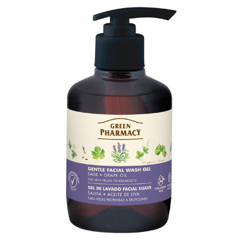 Green Pharmacy Jemný čistiaci gél na tvár 270ml - Šalvia a olej z hroznových semienok