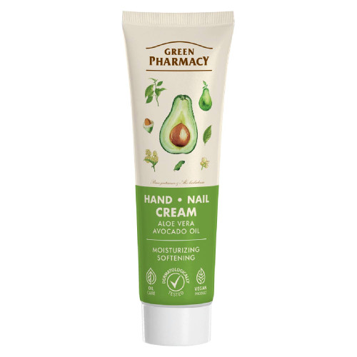 Green Pharmacy krém na ruky a nechty - Aloe a Avokádový olej 100ml