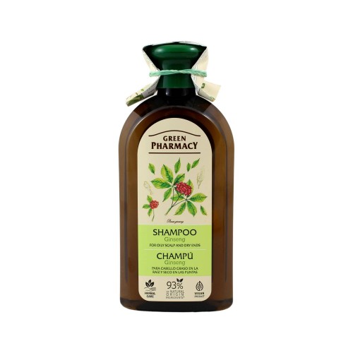 Green Pharmacy šampón pre mastnú pokožku hlavy a suché končeky vlasov 350 ml - Ženšen