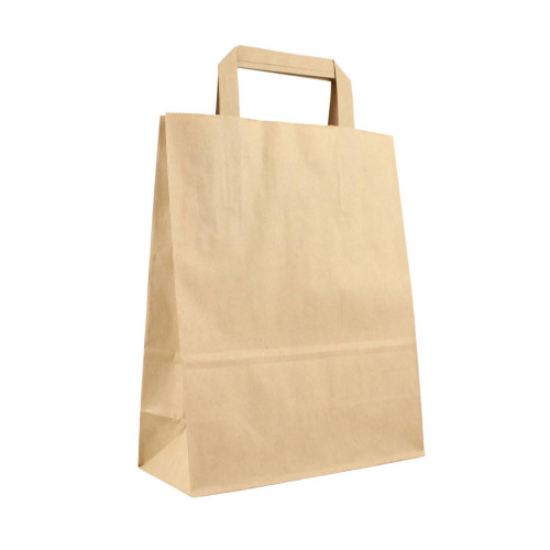 Papierová taška hnedá s papierovým uchom 22x10x28cm - 50ks