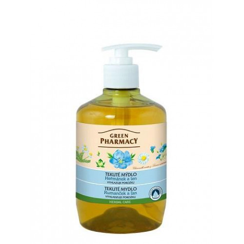 Green Pharmacy tekuté mydlo - vyhladzuje pokožku 460 ml - Rumanček a ľan