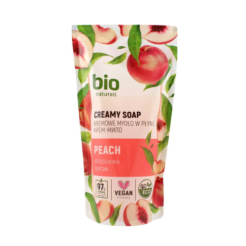 BIO naturell krémové mydlo PEACH - náhradná náplň 460ml 
