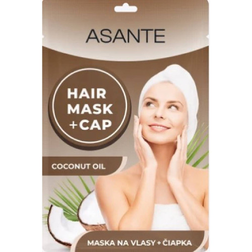 ASANTE maska na vlasy + čiapka Coconut Oill - 1 ks