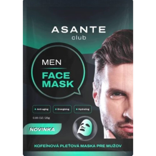 ASANTE kofeínová textilná pleťová maska pre mužov - 1 ks