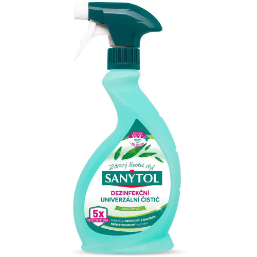 SANYTOL dezinfekčný univerzálny čistič sprej eukalyptus 500 ml SANYTOL dezinfekčný univerzálny čistič sprej eukalyptus 500 ml
