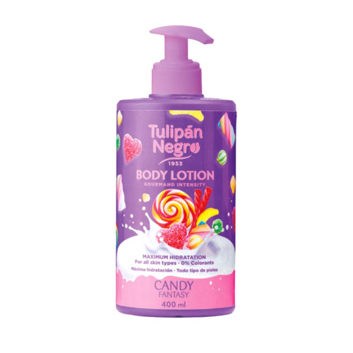 Tulipán Negro telové mlieko Candy Fantasy 400ml s pumpičkou Tulipán Negro telové mlieko Candy Fantasy 400ml s pumpičkou