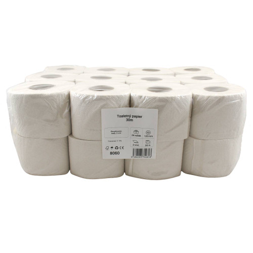 Toaletný papier 2 vrst., 30m - 24ks