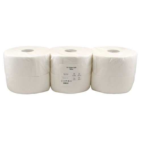 Toaletný papier SOFT JUMBO Ø 23cm, 180m 2vrst. 6ks