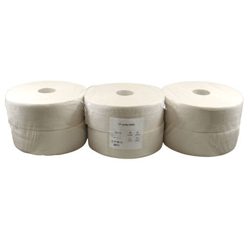 Toaletný papier JUMBO Ø28 cm, 300 m 2vrst.65%belosť (6 ks)