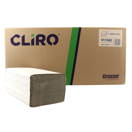 Papierové utierky CLIRO ZZ šedé 25x20cm (4000ks)