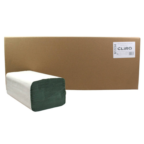 ZZ skladané papierové utierky CLIRO zelené 23x23cm ,1vr. (4000ks)