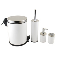 Kúpeľňová sada 4-dielna biela Kúpeľňová sada 4-dielna biela