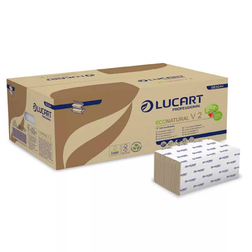 Skladané utierky LUCART ECO NATURAL V fold – 3800 ks