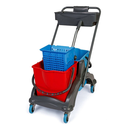 Upratovací vozík plastový 2 x 18l vedrá so žmýkačom, vanička