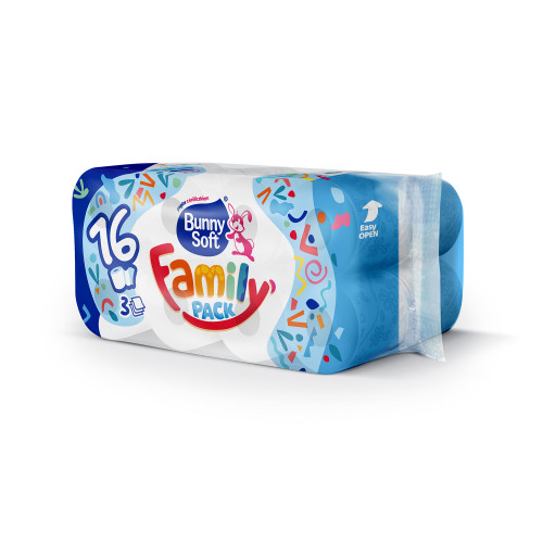 Toaletný papier Bunny Soft 3vrst. 100% celulóza 16ks