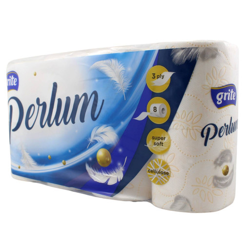 Toaletný papier Grite PERLUM 3vrst. 100% celulóza 8ks