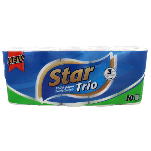 Toaletný papier Star Trio 100% celulóza, 3 vrst., 10ks