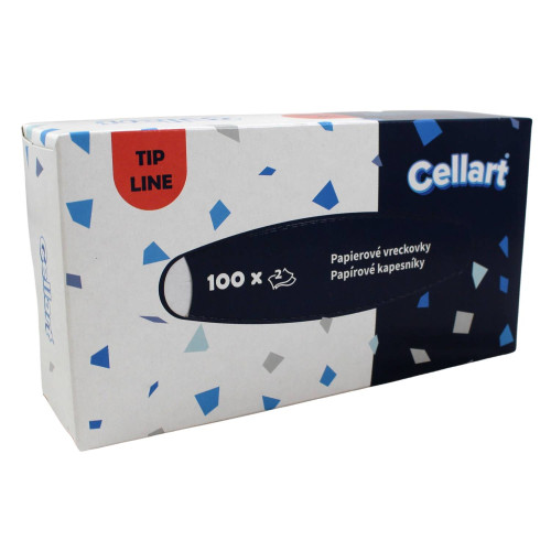 Papierové vreckovky CELLART, 2-vrst., 100% celulóza 100ks