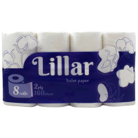 Toaletný papier Lillar 100% celulóza, 2 vrst., 8ks