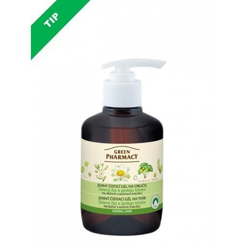 Green Pharmacy Jemný čistiaci gél na tvár 270ml - Zelený čaj a ginkgo biloba