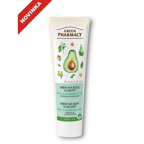 Green Pharmacy krém na ruky a nechty - Aloe a Avokádový olej 100ml