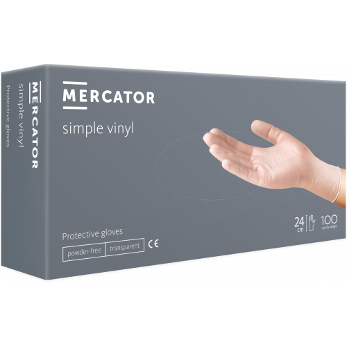 Vinylové rukavice MERCATOR jednorázové S 100ks